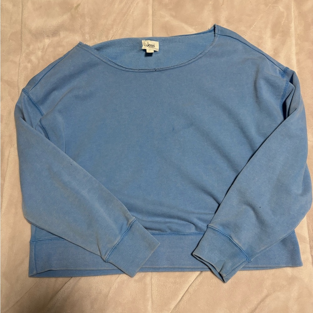 Jenni Blue Off-the-Shoulder Sweater